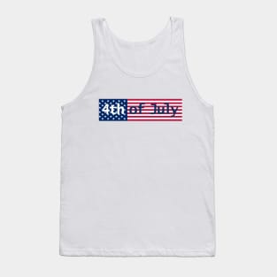 4th of July Typography on Stars and Stripes Tank Top